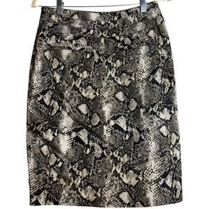 INC International Concepts Y2K Black & Tan Snake Print Pencil Skirt, Size 4